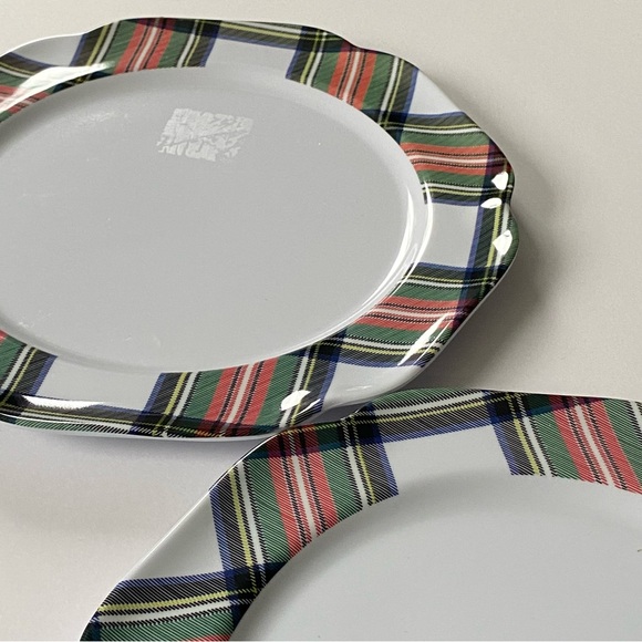 ASPEN HOME Tartan Plaid Dinner Plate Set of 4 Dinner 10.5” Melamine MINT Cond - Picture 6 of 16